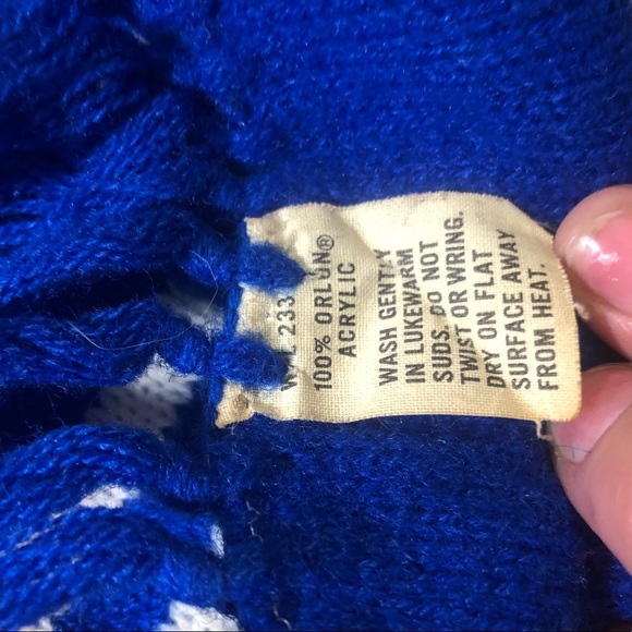 Vtg 80s Winter Scarf White Stag - Picture 4 of 4